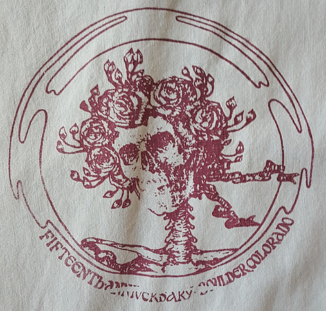 15th Anniversary Frisbee Dead Head Scrub Shirt—Back Detail