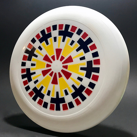 165G—Disc Wares Rainbow, 2—White—Red, Blue, Yellow—81 Mold—No TMB