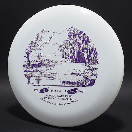 Addison Oaks DG Course, Hole #1—Innova Birdie—White—Metallic Purple