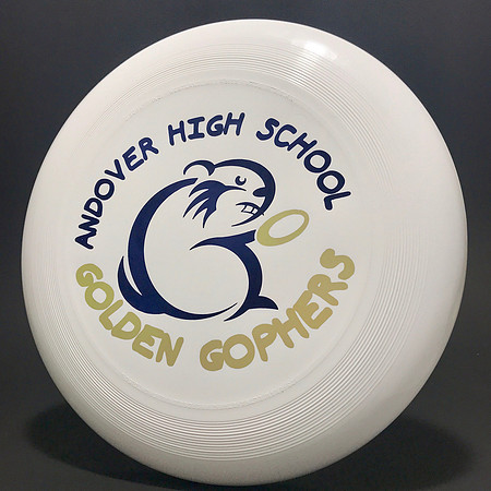 Andover High Golden Gophers—Discraft Ultra-Star—White—Blue, Gold