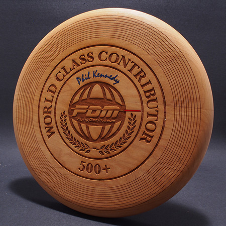Phil Kennedy—FDM World Class Contributor Level—Laser Etched Wood—Blue, Red