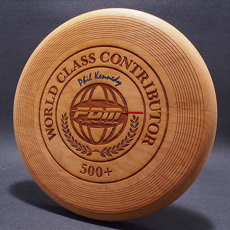 Phil Kennedy—FDM World Class Contributor Level—Laser Etched Wood—Blue, Red