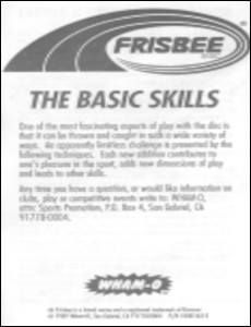 Kransco Frisbee Basic Skills Brochure—1989
