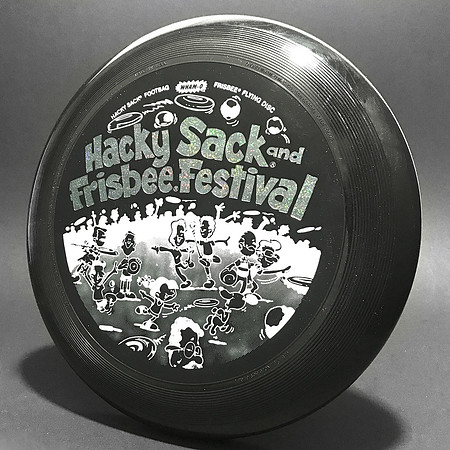 Hacky Sack & Frisbee Festival, 1985—Wham-O 80E Mold—Black—White, Silver