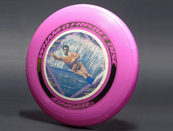 Wham-O Production Zinger—Pink with Multi-color Sticker