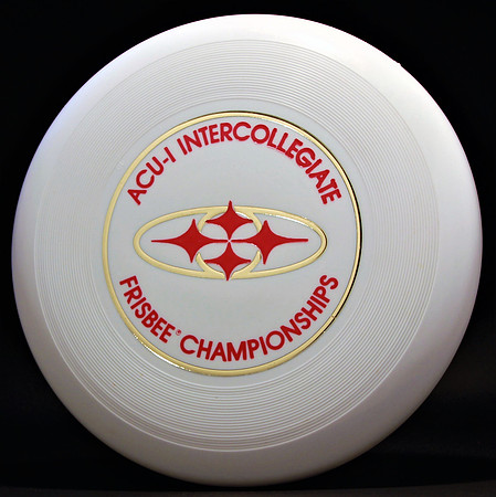 ACU-I Intercollegiate—Wham-O 40 Mold—White—Gold, Red (Red Center)