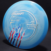 Avenger SS, ESP—Paul McBeth 5X Claw—Blue Swirl—Silver Star, Metallic Flag
