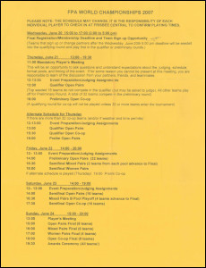 2007 Freestyle Players Association World Championships Schedule thumb