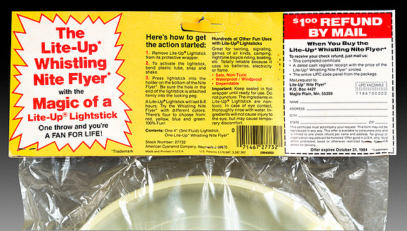 American Cyanamid Co.—Lite-Up Whistling Nite Flyer—Unpigmented—Package Header