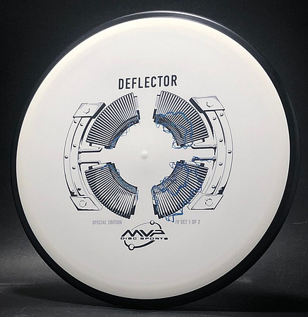 Deflector, Neutron—Deflector in Proton—Black, White—Black, Silver, Metallic Blue