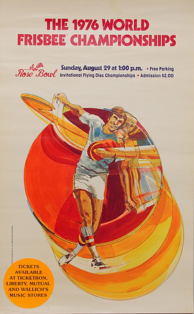 1976, 08/29—World Frisbee Championships Ticket Sticker