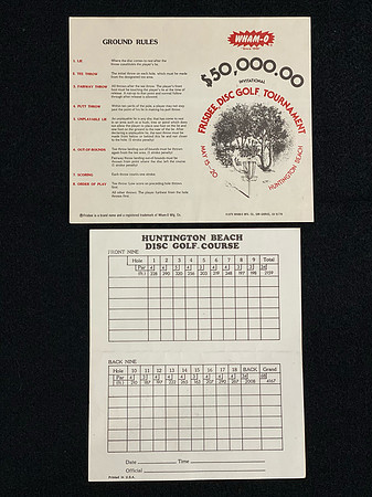 $50,000 Tournament—Wham-O—Tournament Scorecard—White