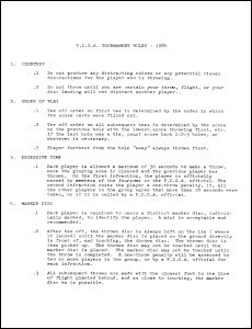 PDGA Rules—1980