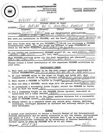 #011—Robert Healy—IFA Charter Member Application (10-1-67)