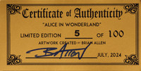 Brian Allen—"Alice in Wonderland"—Discraft Buzzz—Black—Supercolor™ Full Foil—Bottom—COA
