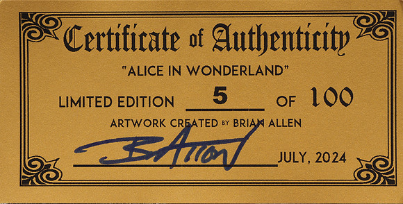 Brian Allen—"Alice in Wonderland"—Discraft Buzzz—Black—Supercolor™ Full Foil—Bottom—COA