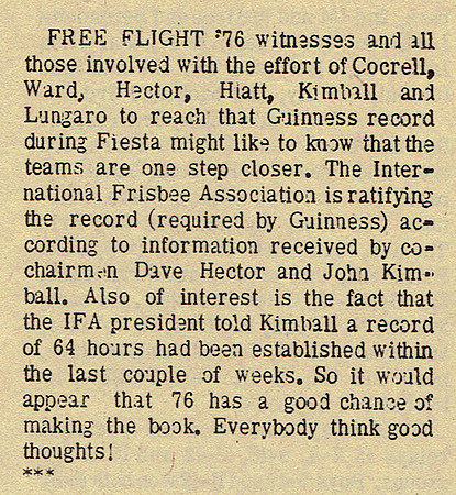 IFA Ratification Free Flight '76