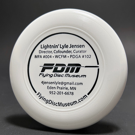 Lightnin' Lyle Jensen—FDM Cofounder—Discraft Mini-Star—White—Black