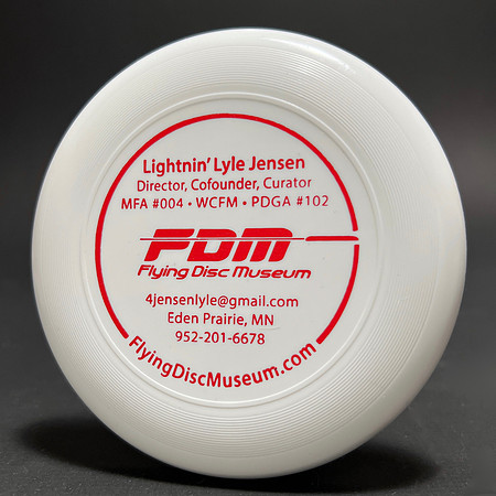 Lightnin' Lyle Jensen—FDM Cofounder—Discraft Mini-Star—White—Metallic Red