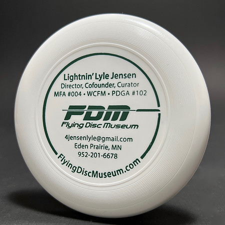Lightnin' Lyle Jensen—FDM Cofounder—Discraft Mini-Star—White—Green
