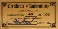 Brian Allen—"Alien vs Predator"—Discraft Buzzz—Black—Supercolor™ Full Foil—Bottom—COA