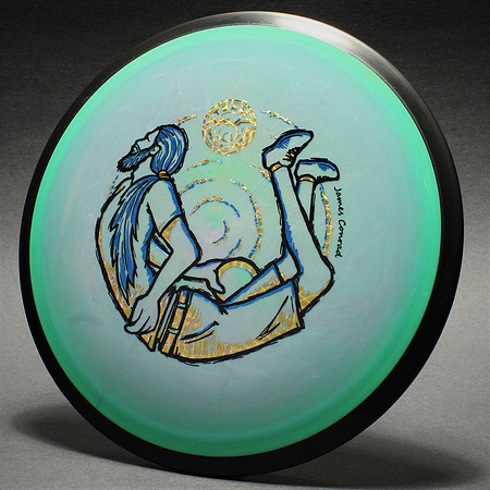 Michael Ramanauskas—"Bendy James"—MVP Volt—Green-Purple Swirl, Black Rim—Gold, Blue, Black Hot Stamp