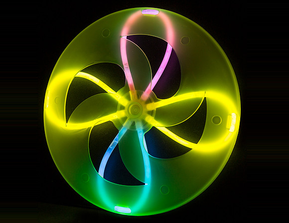 PlayGlow—Glow Flying Disc—Top, Glow Stick Pattern 1