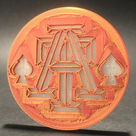 Acetime Disc Golf—3-D Printed Mini—Orange, White